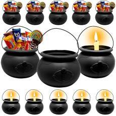 10 Mini Caldeir�o Dia das Bruxas Preto p/ Por Doces e Vela Halloween Decora��o de Mesa