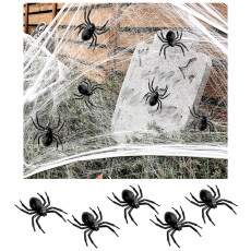 Kit Decora��o Dia das Bruxas Teias e Aranhas Halloween 8p�s