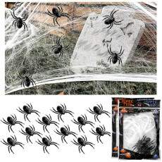 Kit Bruxas 4 Teias 12 Aranhas Decora��o Festa de Halloween