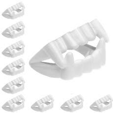 80 Dentaduras de Vampiros Dente Branco Festa Carnaval Sacola Surpresa Atacado