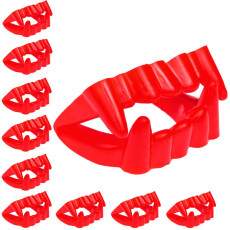 16 Dentaduras Vampiro Branca Infantil para Festa Halloween Sacolinha Surpresa