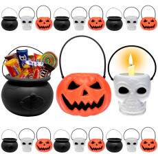 Kit 12 Baldes Decorativos Festa Mortos Halloween dia Bruxas