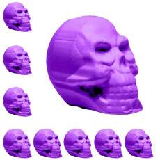 10 Mini Cr�nios Caveiras p/ Festa dia Bruxas Halloween Roxo Decora��o de Mesa