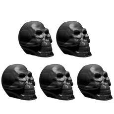 5 Cr�nios Caveira Preta para dia das Bruxas Mortos Halloween Enfeite e Lembrancinha