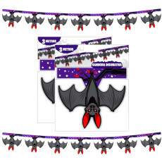 Bandeirinha Morcego Enfeite Decora��o Festa Bruxas 6 Metros