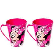 2 Canecas Minnie Rosa com Al�a Infantil Plas�til para Meninas 360ml
