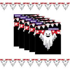 Bandeirinha Fantasma Enfeite Decora��o Festa Bruxas 15 Metros Varal de Pendurar