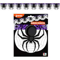 Bandeirinha Aranha Enfeite Decora��o Festa dia Bruxas 3 Metros Varal para Pendurar