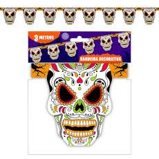 Bandeirinha Caveira Mexicana Enfeite Decora��o Bruxas 3Mts