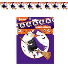 Bandeirinha Enfeite Decora��o Festa Halloween Bruxa 3 Metros