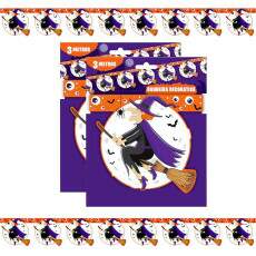 Bandeirinha Enfeite Decora��o Festa Halloween Bruxa 6 Metros
