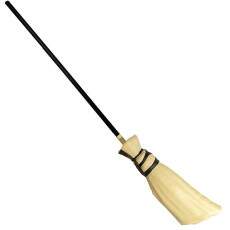 Vassoura Decorativa Dia das Bruxas Halloween Grande Bege