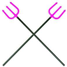 2 Tridentes Rosa Diabo Decora��o Enfeite Fantasia Halloween Dia das Bruxas