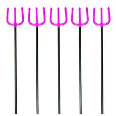 5 Tridentes Rosa Diabo Decora��o Enfeite Fantasia Halloween Dia das Bruxas