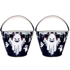 2 Bolsinhas de Tecido Pedir Doce Fantasma Dia das Bruxas