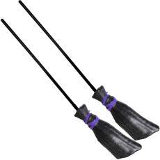 2 Vassouras Decorativa Dia das Bruxas Halloween Grande Preta