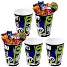 5 Copos Batman Sacolinha Surpresa Anivers�rio Infantil 320ml