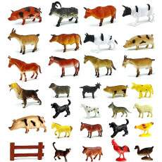 Animais da Fazenda com 8 Cercados e 30 Bichos Realista Premium