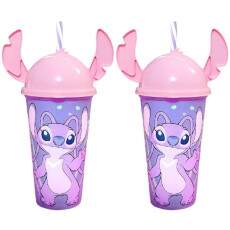 2 Copos com Orelhas Angel Stitch 500ml Original Disney