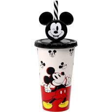 Copo Infantil Mickey com Canudo de Orelhas 500ml Original