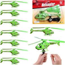 10 Helic�ptero Voa Corda Brinquedo +Lan�ador Atacado Lojista