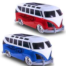 2 Carrinhos Kombi Esportiva Tunada Roda Livre de Brinquedo