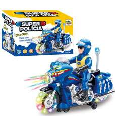Moto Musical Infantil da Pol�cia Luzes Farol Bate e Volta