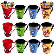12 Canecas Hulk H. Aranha H. Ferro C. Am�rica Festa Infantil