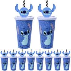 15 Copos Stitch Canudo Orelha p/ Festa Infantil Lembrancinha