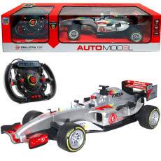 Carrinho de Formula 1 com Controle de Volante 2.4Ghz Recarreg�vel Prata