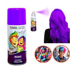 2 Tintas Spray Cabelo Maluco Lav�vel Carnaval Roxa