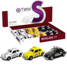 Caixa 12 Fuscas Herbie 53 Taxi e Pol�cia Ferro 1:32 Atacado