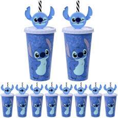 40 Copos Stitch Canudo Orelha p/ Festa Infantil Lembrancinha