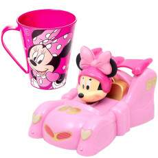Kit Carrinho Fric��o Minnie Fantastic Car 13cm com Caneca