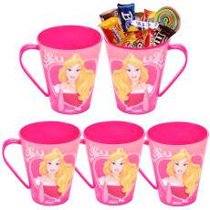 5 Copos Bela Adormecida Festa Lembrancinha Sacola Surpresa