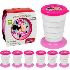 5 Copos Retr�til da Minnie Rosa Atacado Festa Infantil