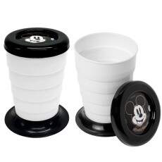 2 Copos Retr�til Encolhe 330ml do Mickey para Levar na Bolsa