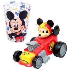 Kit 2 em 1 Carrinho Fric��o do Mickey 13cm com Copo Original