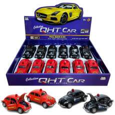 Caixa 12 Fusca de Metal Policia Bombeiro Fric��o Atacado