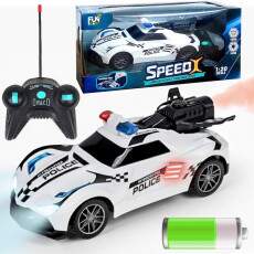 Super Carrinho de Pol�cia Controle com Fuma�a Recarreg�vel