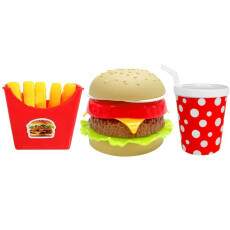 Kit 3 em 1 Hamb�rguer Refri e Batata Comidinha de Brinquedo