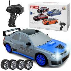 Carrinho 4x4 Super Drift Recarreg�vel Rodas Extras Veloz com Farol Subaru Impreza