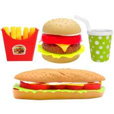Kit Fast Food 2 Hamb�rguer Batatinha Refrigerante de Montar