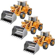 Kit com 3 Tratores P� Carregadeira Miniatura 12cm Fric��o