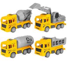 Cole��o com 4 Caminh�es Constru��o de Fric��o de Brinquedo