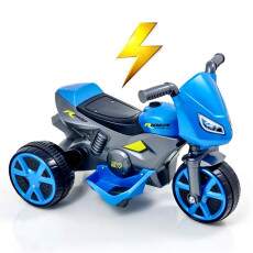 Motoca El�trica Moto Recarreg�vel Triciclo Azul Original