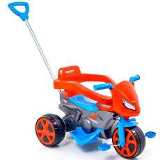 Motoca Triciclo Infantil Pedal Controle Empurrador Spider