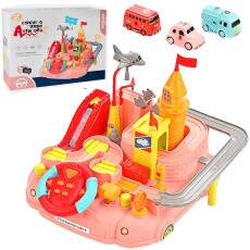 Pista Turbo Aventura Circuito Carrinhos Educativo Divertido Rosa