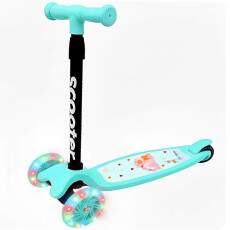 Patinete Unic�rnio Ajuste Altura 3 Rodas Luz Freio 35kg Verde