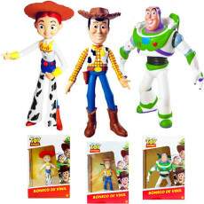Kit 3 Brinquedos Toy Story Buzz Lightyear Jessie Woody Vinil